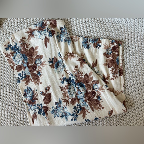 Abercrombie & Fitch Strapless Floral Dress - Cream, Brown, Blue - Picture 3 of 3